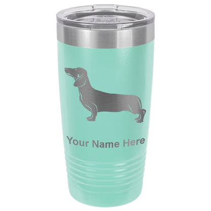 20oz Vacuum Insulated Tumbler Mug, Dachshund Dog, Personalized Engraving Included