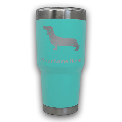 LaserGram 30oz Tumbler Mug, Dachshund Dog, Personalized Engraving Included