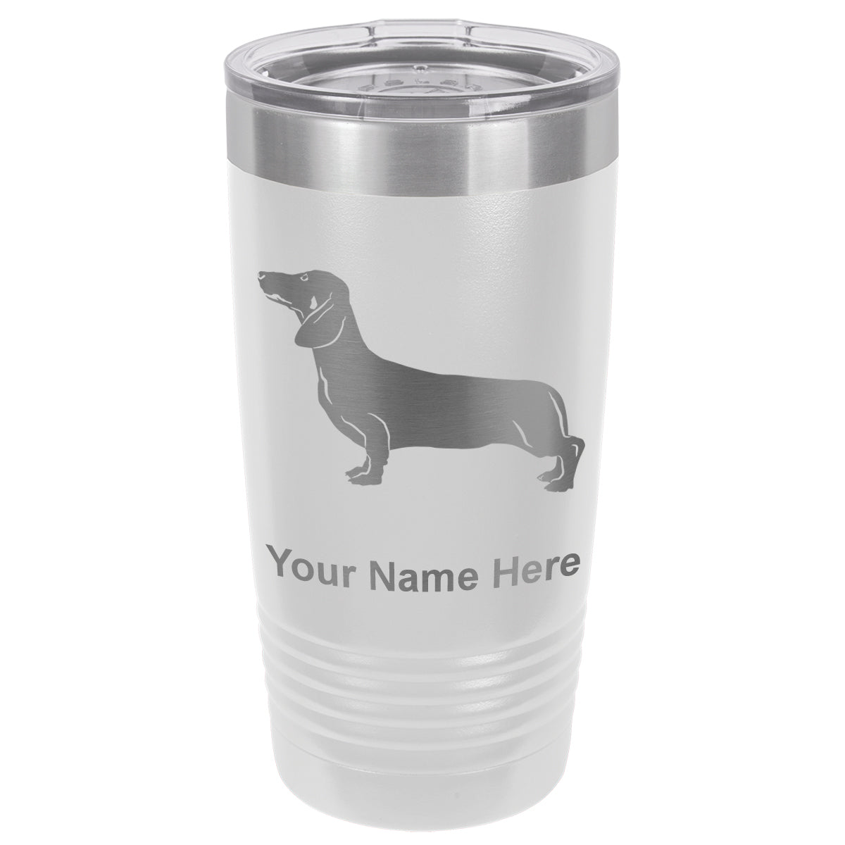 20oz Vacuum Insulated Tumbler Mug, Dachshund Dog, Personalized Engraving Included