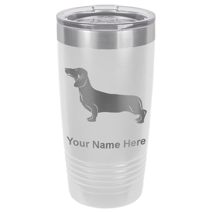 20oz Vacuum Insulated Tumbler Mug, Dachshund Dog, Personalized Engraving Included