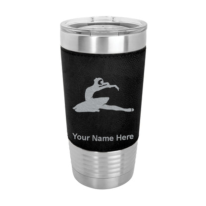 20oz Faux Leather Tumbler Mug, Dancer, Personalized Engraving Included - LaserGram Custom Engraved Gifts
