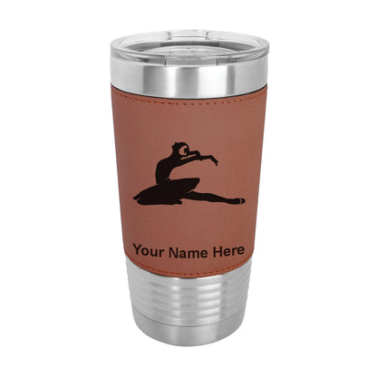 20oz Faux Leather Tumbler Mug, Dancer, Personalized Engraving Included - LaserGram Custom Engraved Gifts