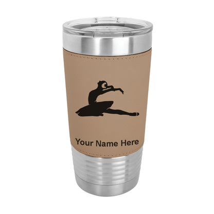 20oz Faux Leather Tumbler Mug, Dancer, Personalized Engraving Included - LaserGram Custom Engraved Gifts