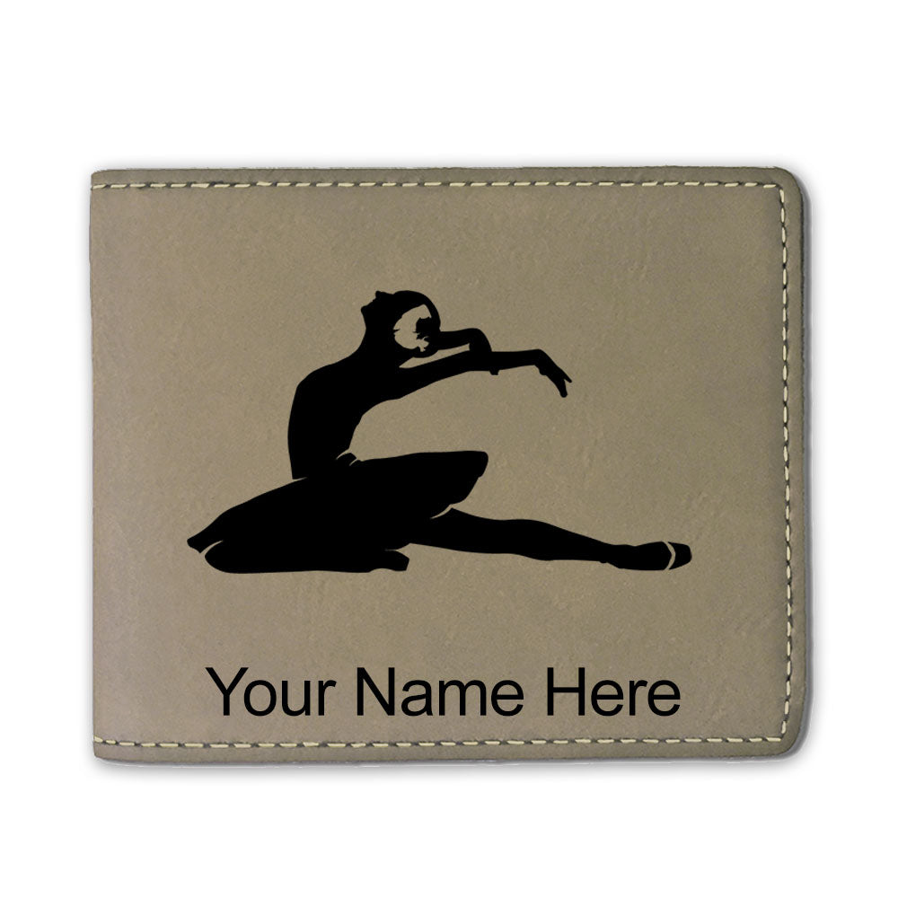 Faux Leather Bi-Fold Wallet, Dancer, Personalized Engraving Included