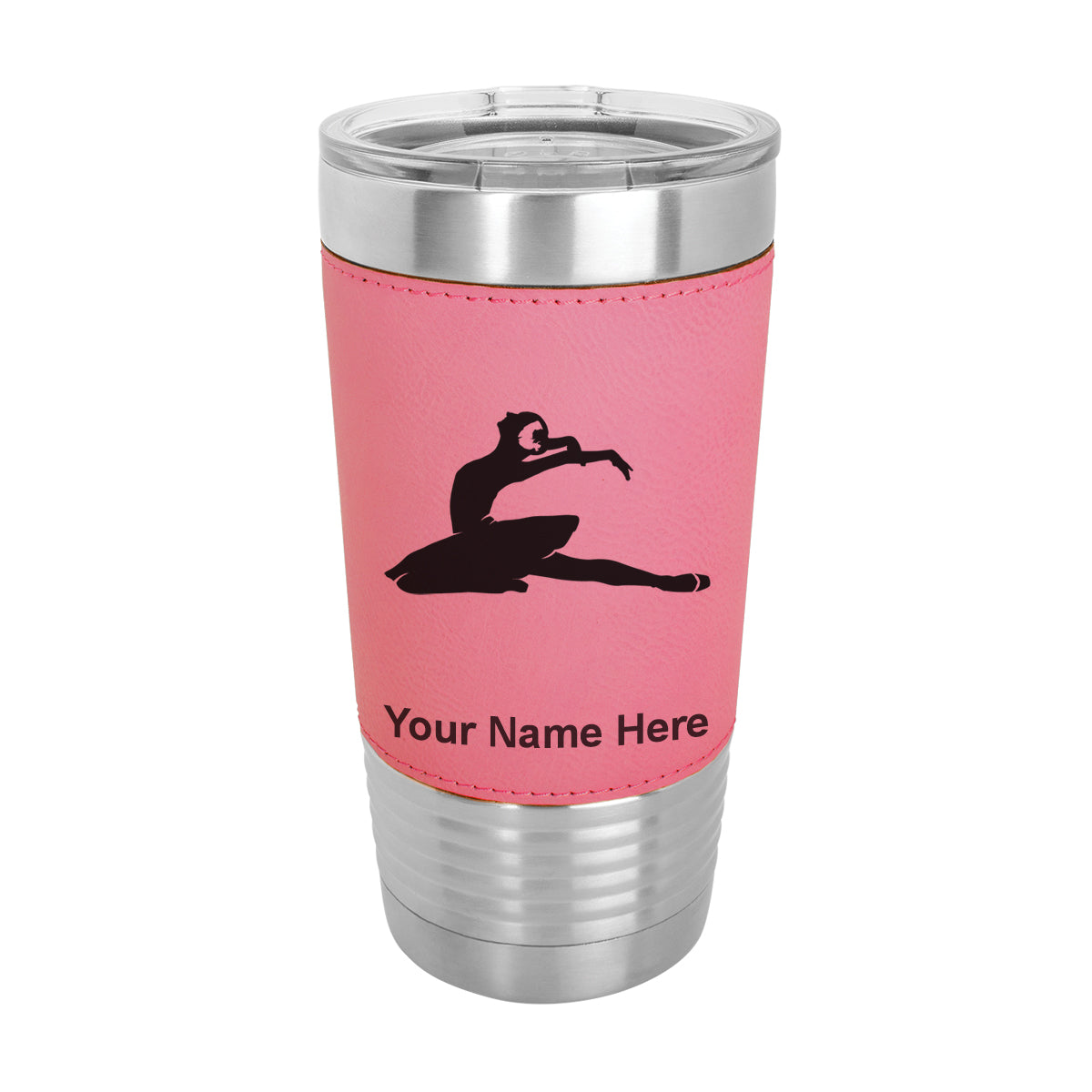 20oz Faux Leather Tumbler Mug, Dancer, Personalized Engraving Included - LaserGram Custom Engraved Gifts
