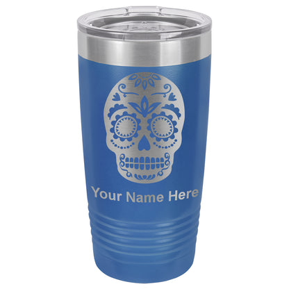 20oz Vacuum Insulated Tumbler Mug, Day of the Dead, Personalized Engraving Included