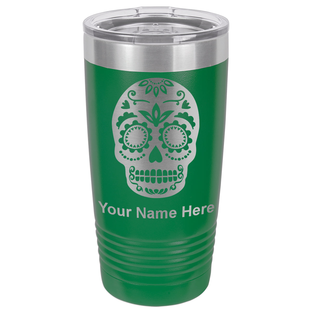 20oz Vacuum Insulated Tumbler Mug, Day of the Dead, Personalized Engraving Included
