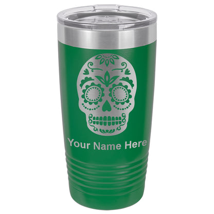20oz Vacuum Insulated Tumbler Mug, Day of the Dead, Personalized Engraving Included