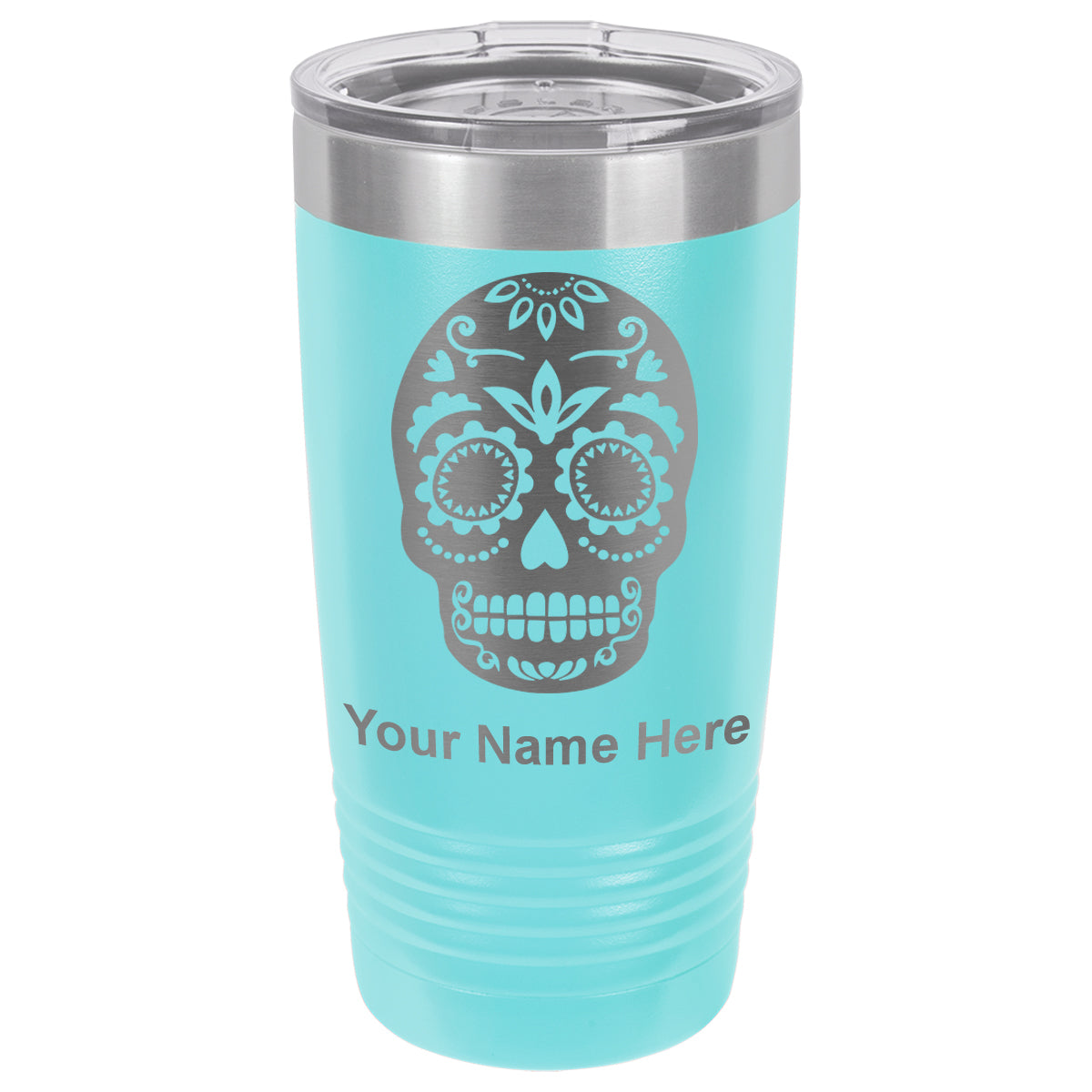 20oz Vacuum Insulated Tumbler Mug, Day of the Dead, Personalized Engraving Included