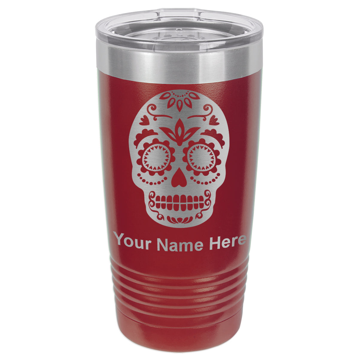 20oz Vacuum Insulated Tumbler Mug, Day of the Dead, Personalized Engraving Included