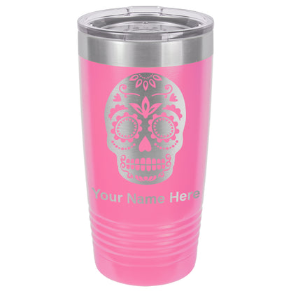 20oz Vacuum Insulated Tumbler Mug, Day of the Dead, Personalized Engraving Included
