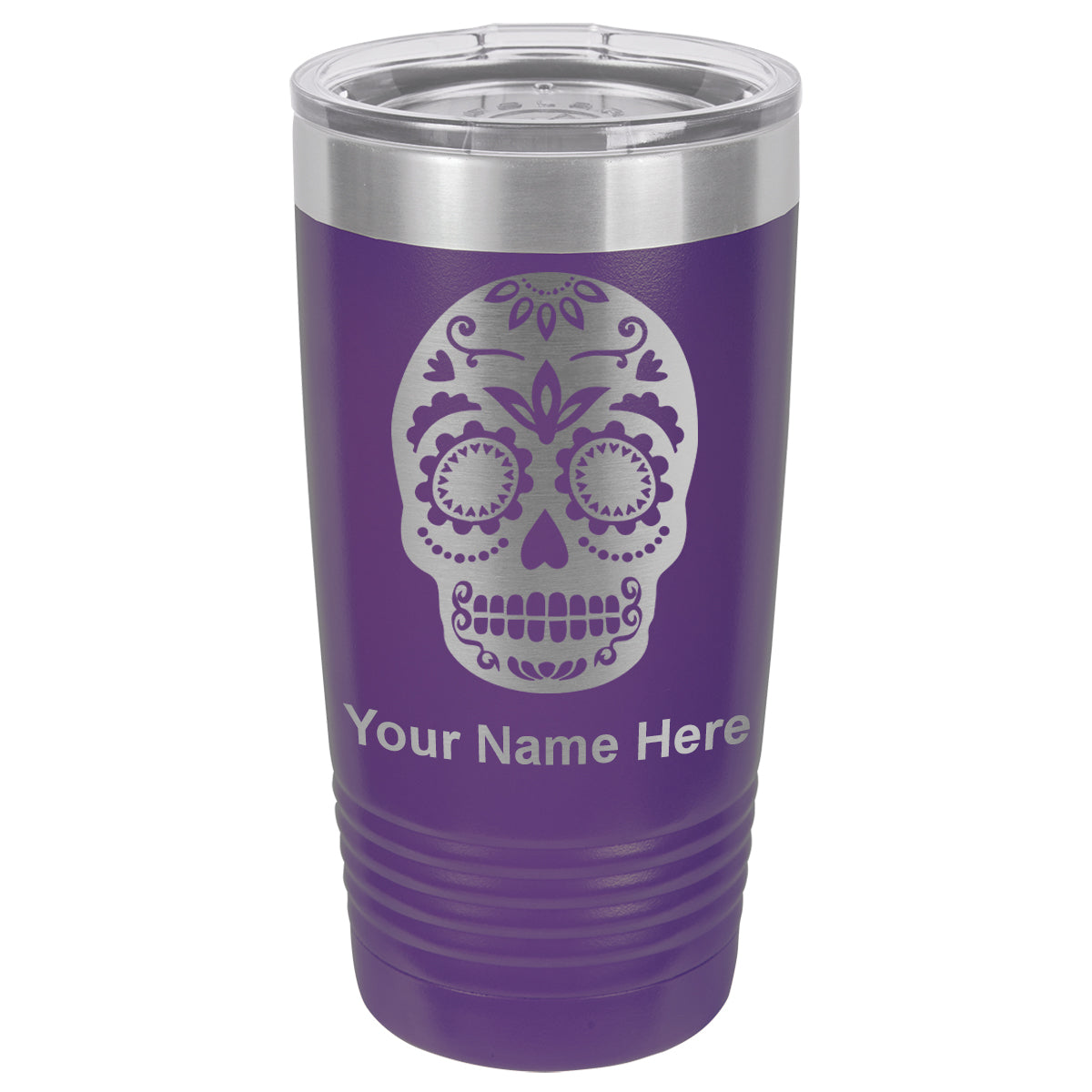 20oz Vacuum Insulated Tumbler Mug, Day of the Dead, Personalized Engraving Included