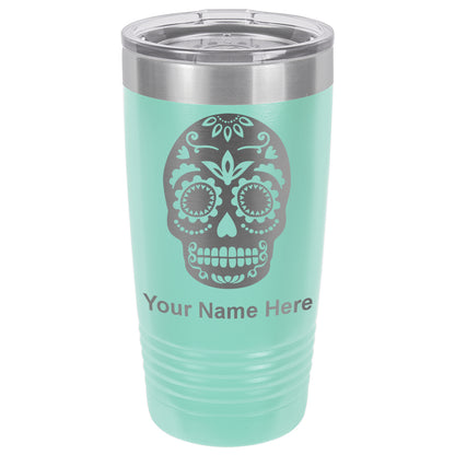20oz Vacuum Insulated Tumbler Mug, Day of the Dead, Personalized Engraving Included