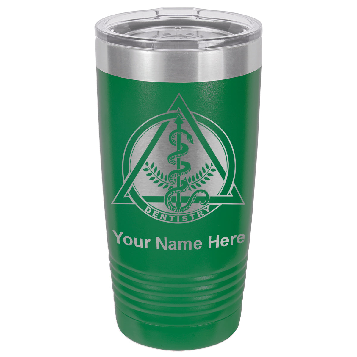 20oz Vacuum Insulated Tumbler Mug, Dentist Symbol, Personalized Engraving Included