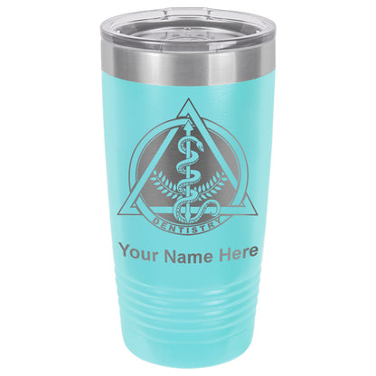 20oz Vacuum Insulated Tumbler Mug, Dentist Symbol, Personalized Engraving Included