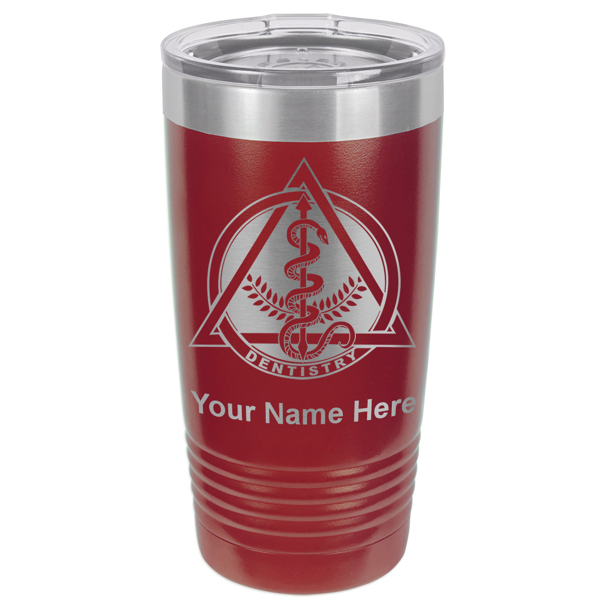 20oz Vacuum Insulated Tumbler Mug, Dentist Symbol, Personalized Engraving Included