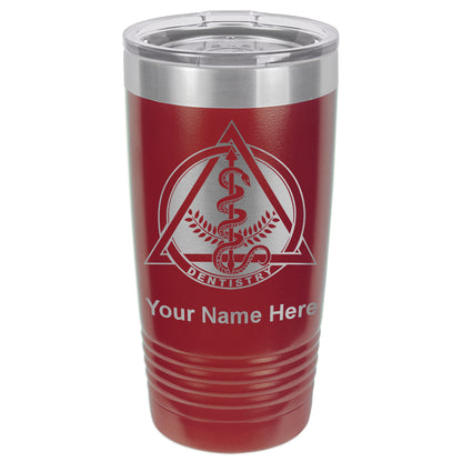 20oz Vacuum Insulated Tumbler Mug, Dentist Symbol, Personalized Engraving Included