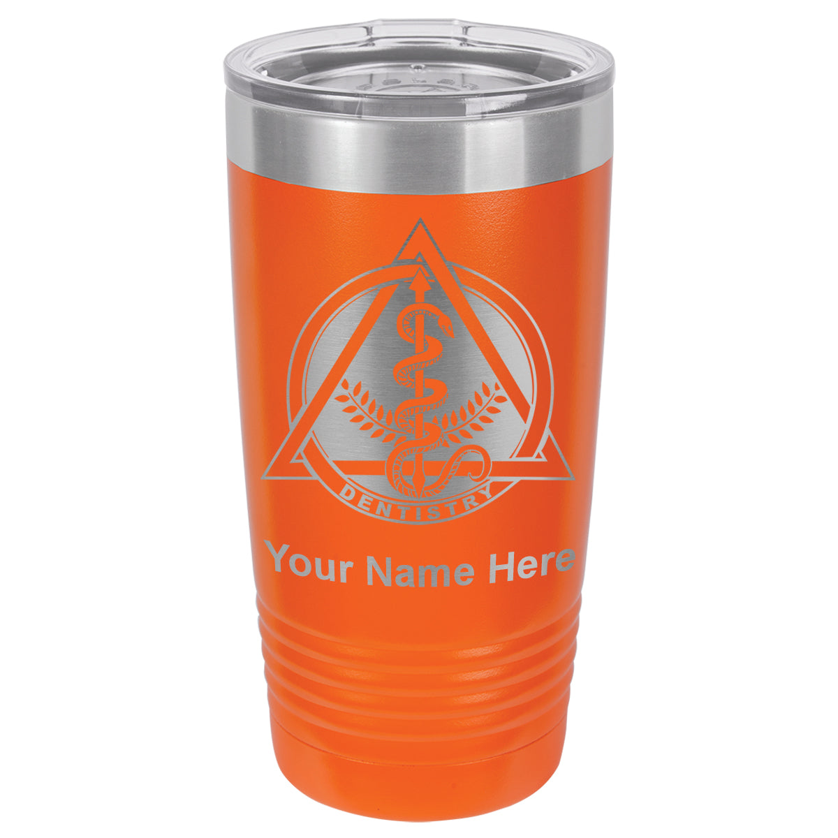 20oz Vacuum Insulated Tumbler Mug, Dentist Symbol, Personalized Engraving Included