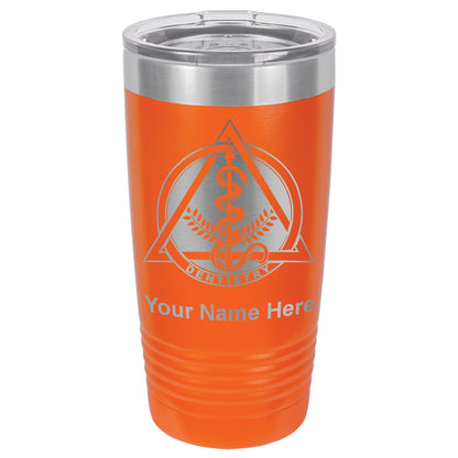 20oz Vacuum Insulated Tumbler Mug, Dentist Symbol, Personalized Engraving Included