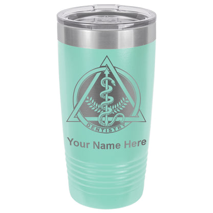 20oz Vacuum Insulated Tumbler Mug, Dentist Symbol, Personalized Engraving Included