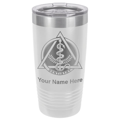 20oz Vacuum Insulated Tumbler Mug, Dentist Symbol, Personalized Engraving Included