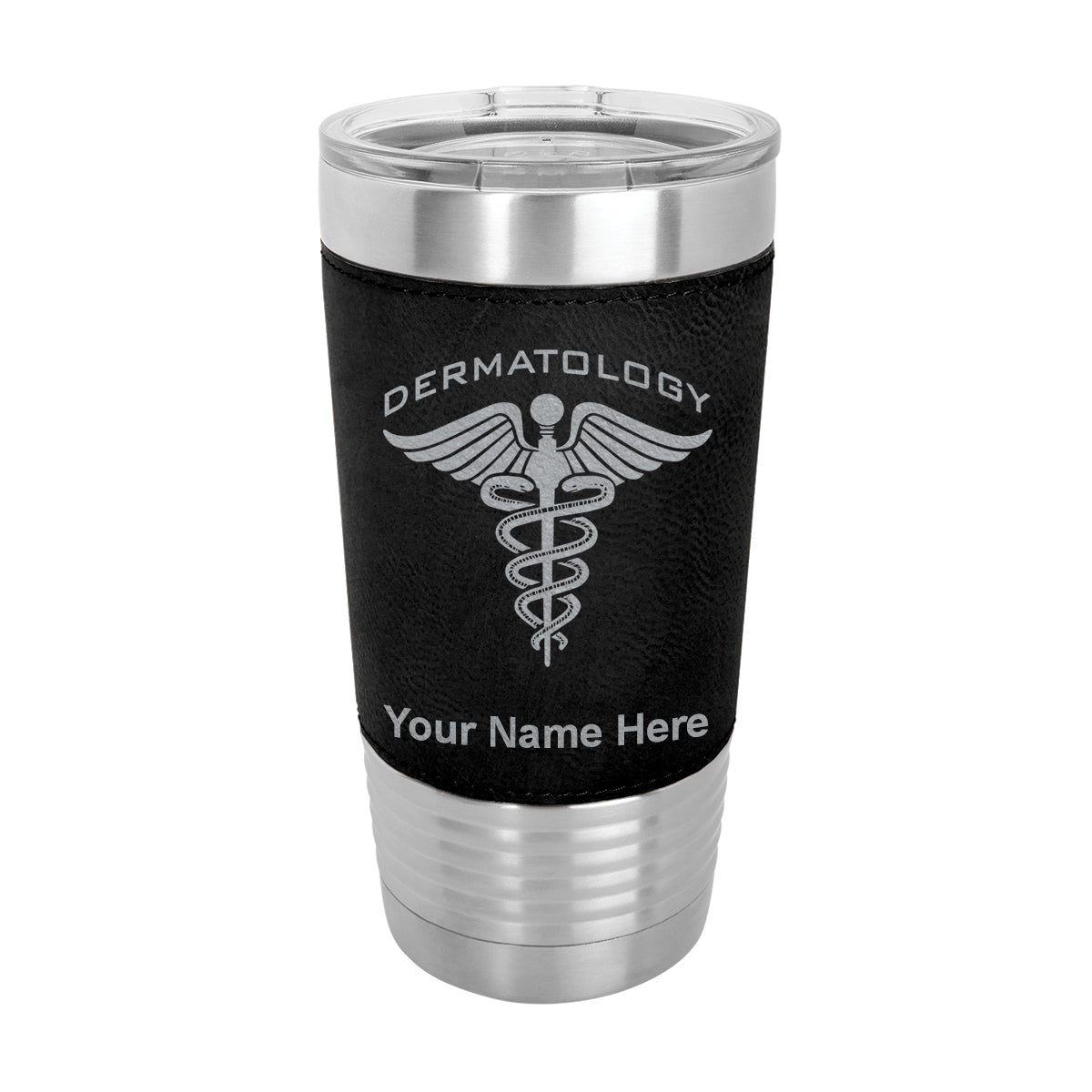 20oz Faux Leather Tumbler Mug, Dermatology, Personalized Engraving Included - LaserGram Custom Engraved Gifts