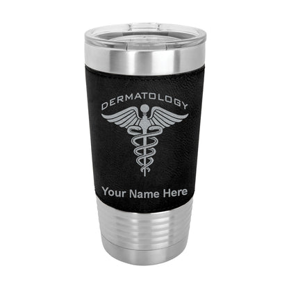 20oz Faux Leather Tumbler Mug, Dermatology, Personalized Engraving Included - LaserGram Custom Engraved Gifts