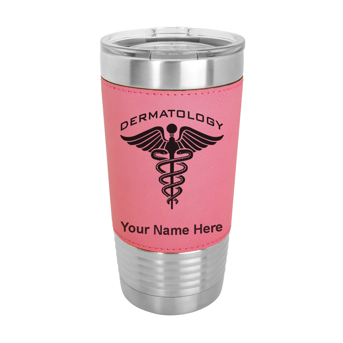 20oz Faux Leather Tumbler Mug, Dermatology, Personalized Engraving Included - LaserGram Custom Engraved Gifts