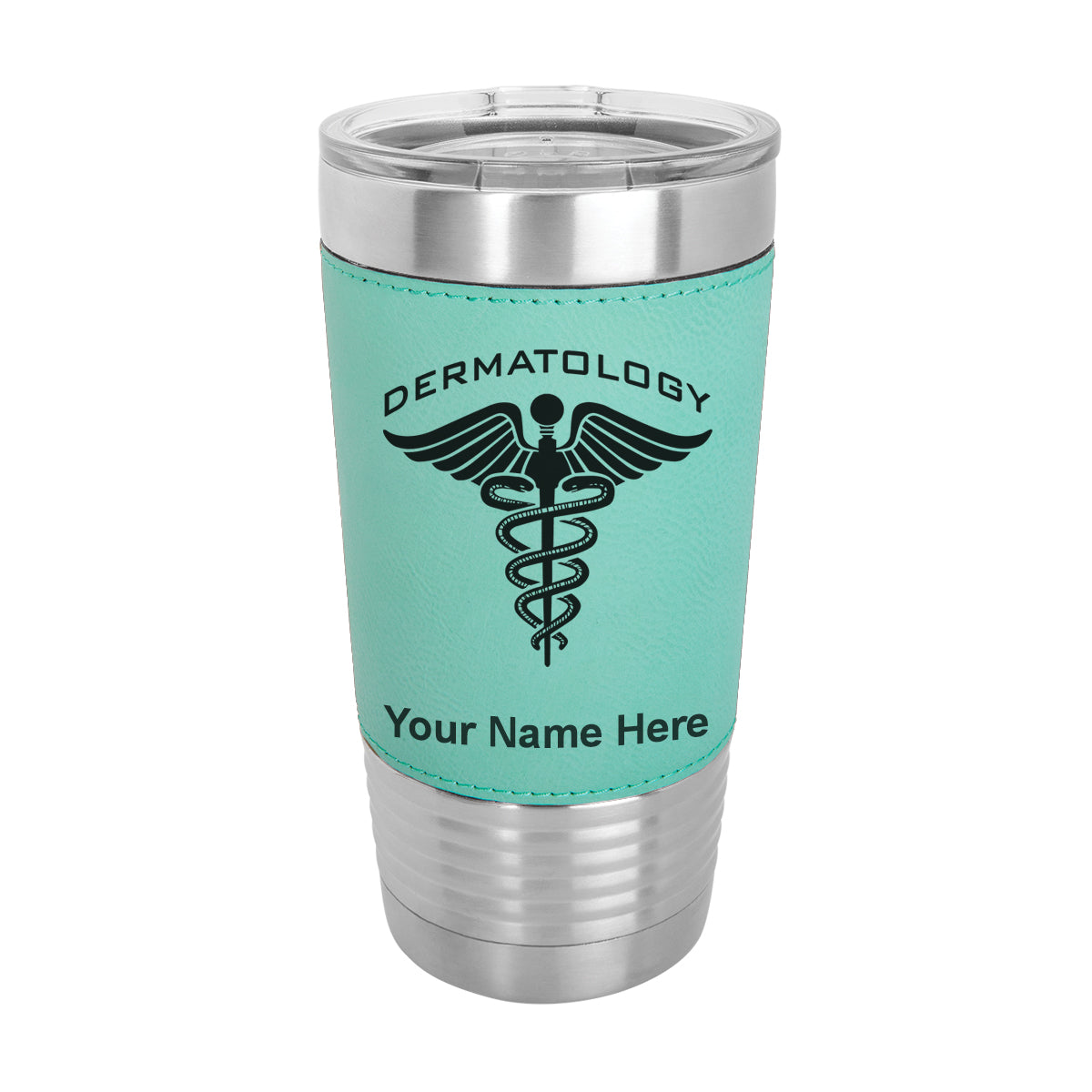 20oz Faux Leather Tumbler Mug, Dermatology, Personalized Engraving Included - LaserGram Custom Engraved Gifts