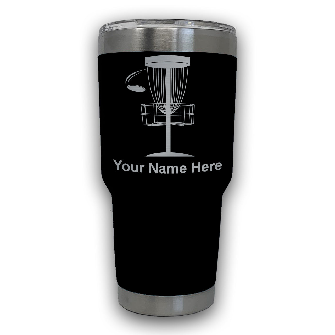 LaserGram 30oz Tumbler Mug, Disc Golf, Personalized Engraving Included