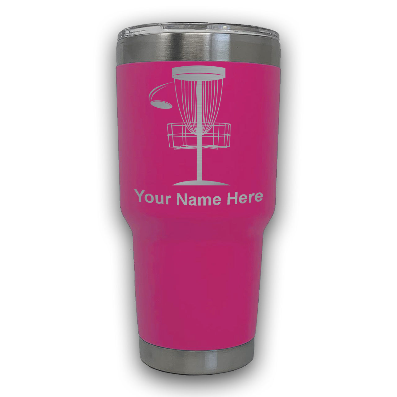 LaserGram 30oz Tumbler Mug, Disc Golf, Personalized Engraving Included