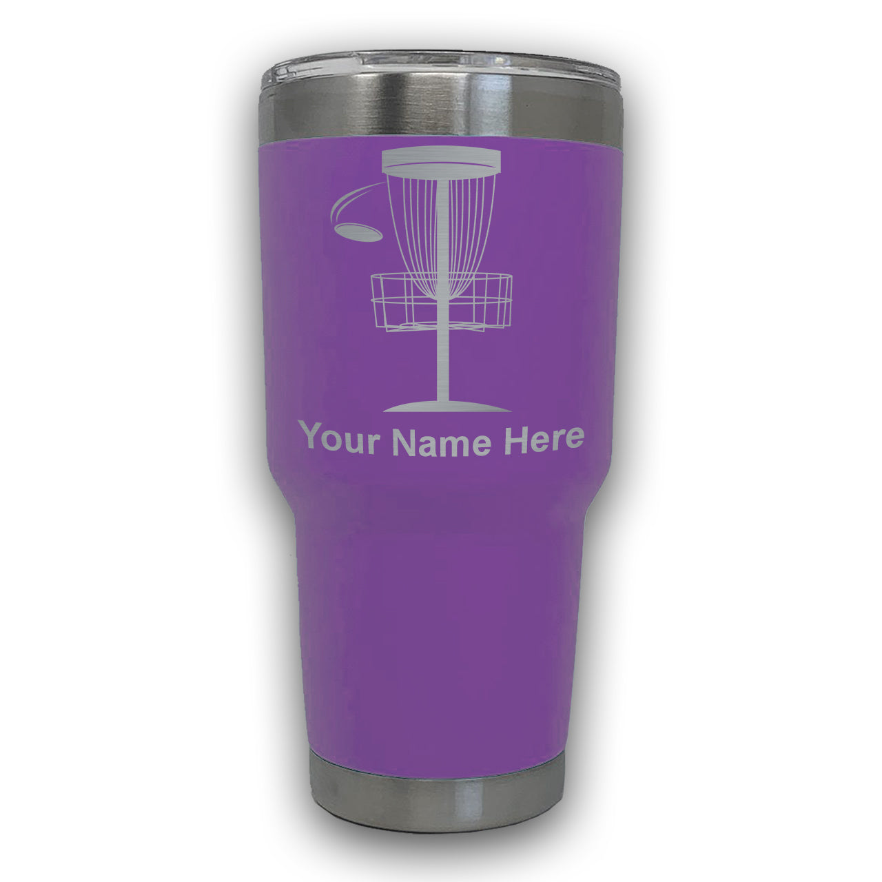 LaserGram 30oz Tumbler Mug, Disc Golf, Personalized Engraving Included