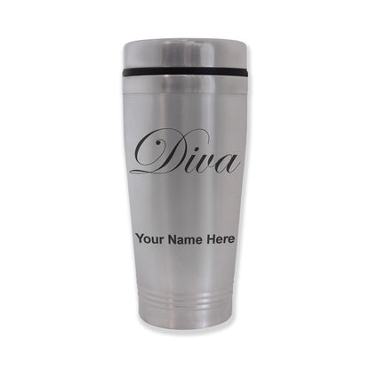 Commuter Travel Mug, Diva, Personalized Engraving Included