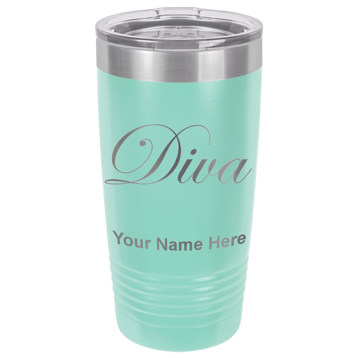 20oz Vacuum Insulated Tumbler Mug, Diva, Personalized Engraving Included