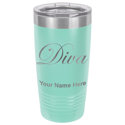 20oz Vacuum Insulated Tumbler Mug, Diva, Personalized Engraving Included