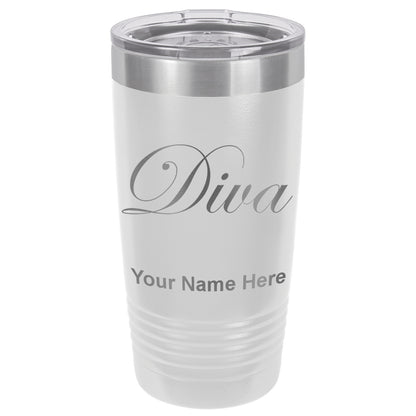 20oz Vacuum Insulated Tumbler Mug, Diva, Personalized Engraving Included