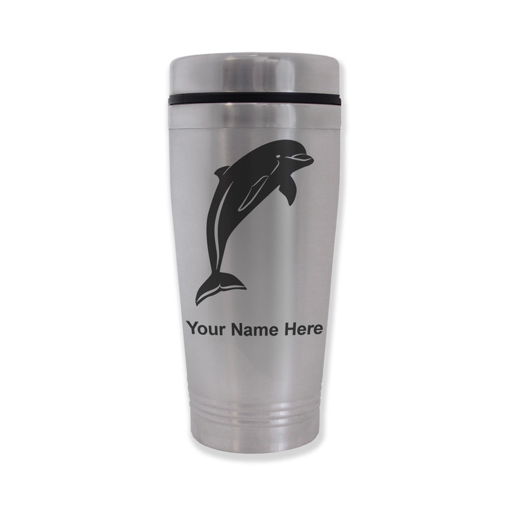 Commuter Travel Mug, Dolphin, Personalized Engraving Included