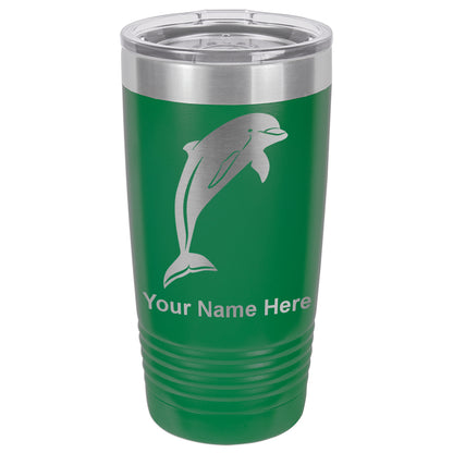 20oz Vacuum Insulated Tumbler Mug, Dolphin, Personalized Engraving Included