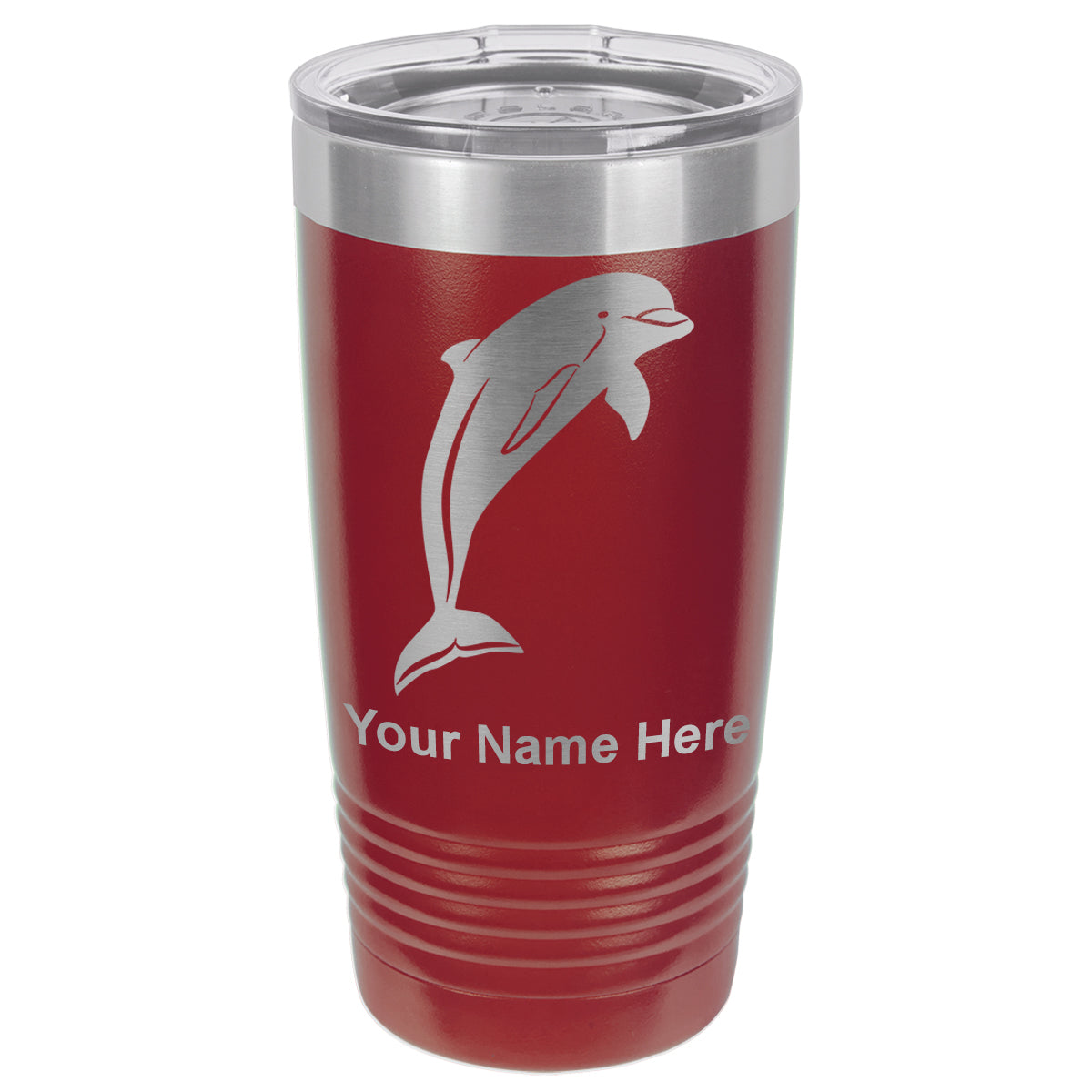 20oz Vacuum Insulated Tumbler Mug, Dolphin, Personalized Engraving Included