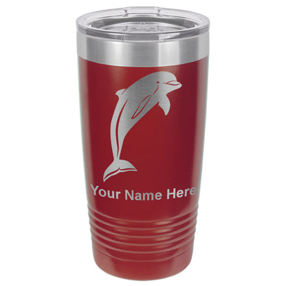 20oz Vacuum Insulated Tumbler Mug, Dolphin, Personalized Engraving Included