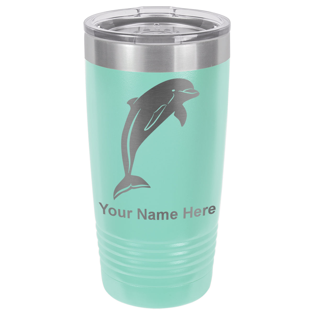 20oz Vacuum Insulated Tumbler Mug, Dolphin, Personalized Engraving Included