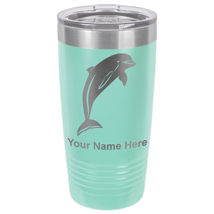 20oz Vacuum Insulated Tumbler Mug, Dolphin, Personalized Engraving Included