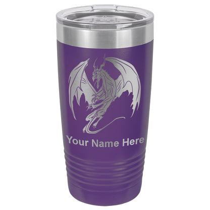 20oz Vacuum Insulated Tumbler Mug, Dragon, Personalized Engraving Included