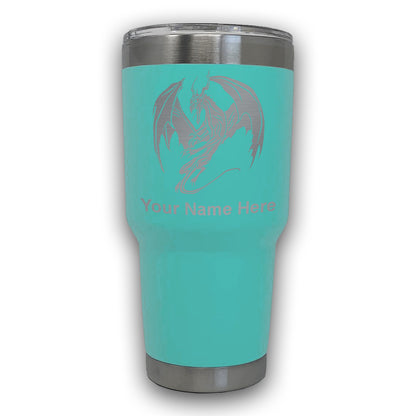 LaserGram 30oz Tumbler Mug, Dragon, Personalized Engraving Included