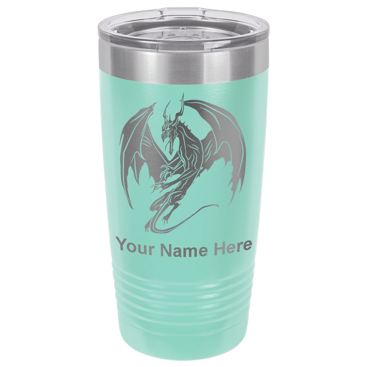 20oz Vacuum Insulated Tumbler Mug, Dragon, Personalized Engraving Included