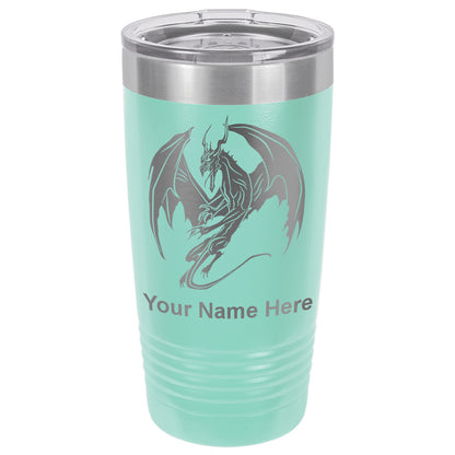 20oz Vacuum Insulated Tumbler Mug, Dragon, Personalized Engraving Included