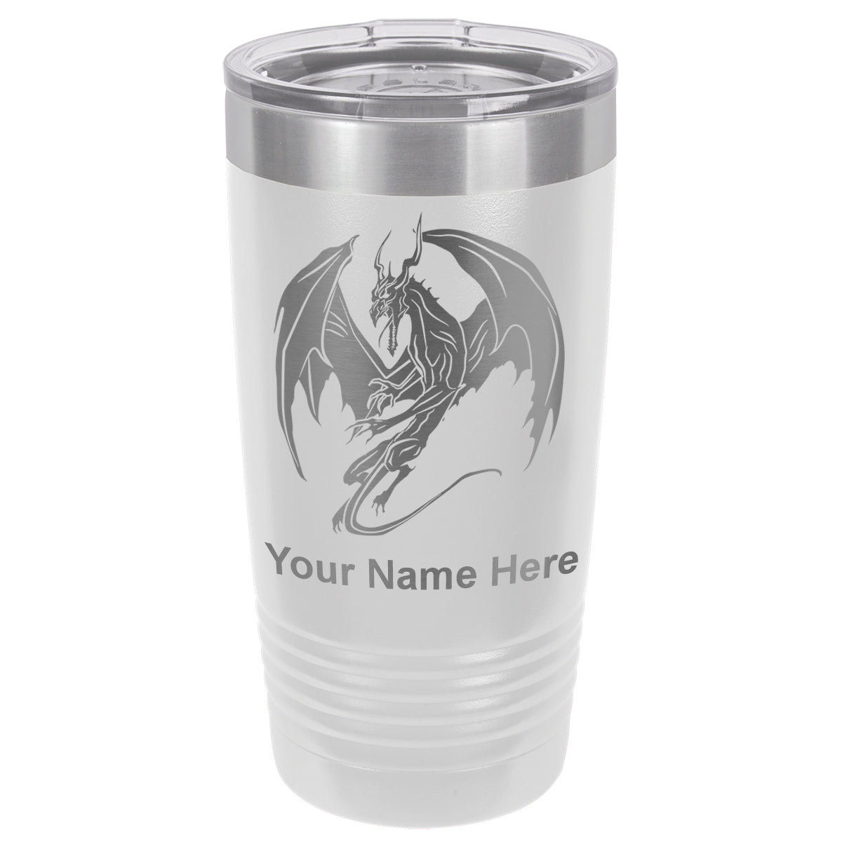 20oz Vacuum Insulated Tumbler Mug, Dragon, Personalized Engraving Included