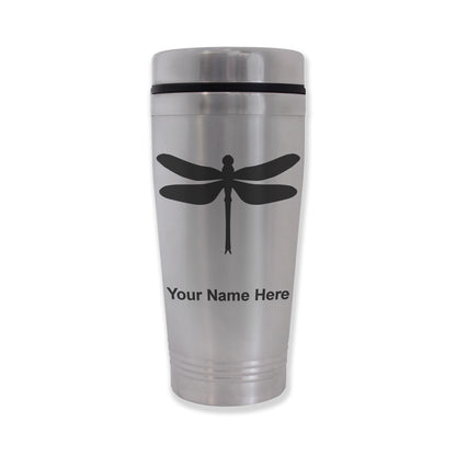 Commuter Travel Mug, Dragonfly, Personalized Engraving Included