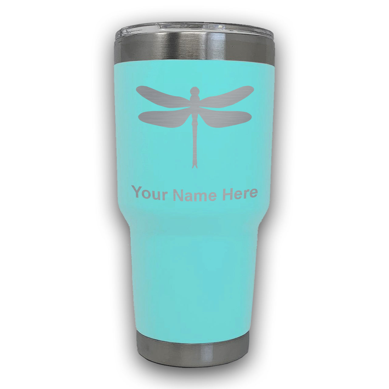 LaserGram 30oz Tumbler Mug, Dragonfly, Personalized Engraving Included