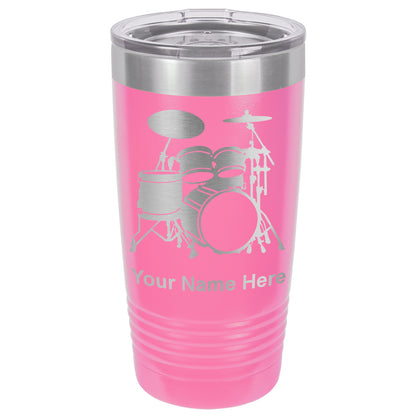 20oz Vacuum Insulated Tumbler Mug, Drum Set, Personalized Engraving Included